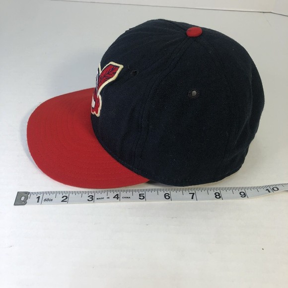 Vintage Cleveland Indians New Era Hat Pro Model USA Chief Wahoo Fitted Sz 7 1/4 - Picture 10 of 10